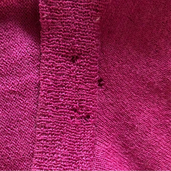 Eileen Fisher Magenta Wool Open Front Cardigan - Picture 7 of 8
